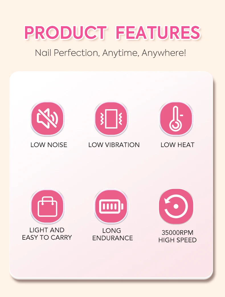 35000RPM Wireless Nail Drill Pen USB Nail File Polishing Pen Rechargeable Nail Drill Machine Portable Manicure Drill For Home