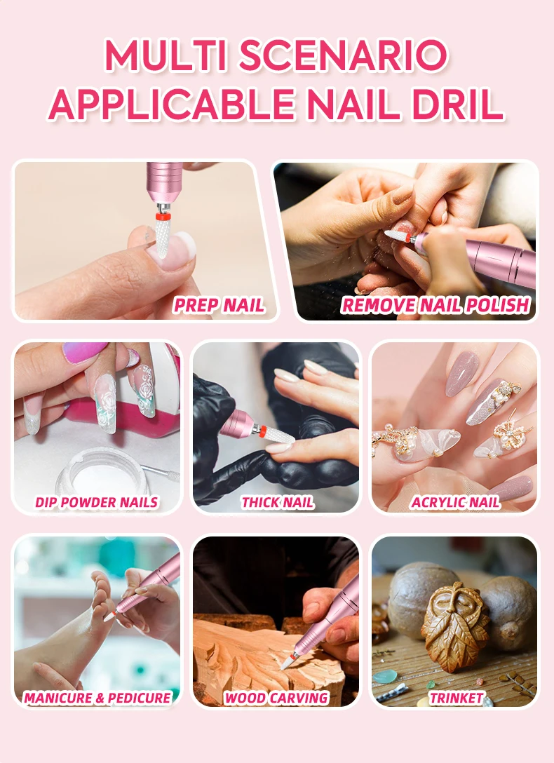 35000RPM Wireless Nail Drill Pen USB Nail File Polishing Pen Rechargeable Nail Drill Machine Portable Manicure Drill For Home