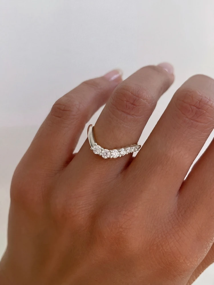 925 Sterling Silver Minimalism Fashion Wave Zircon Ring For Women Engagement Wedding Anniversary Party High Quality Fine Jewelry