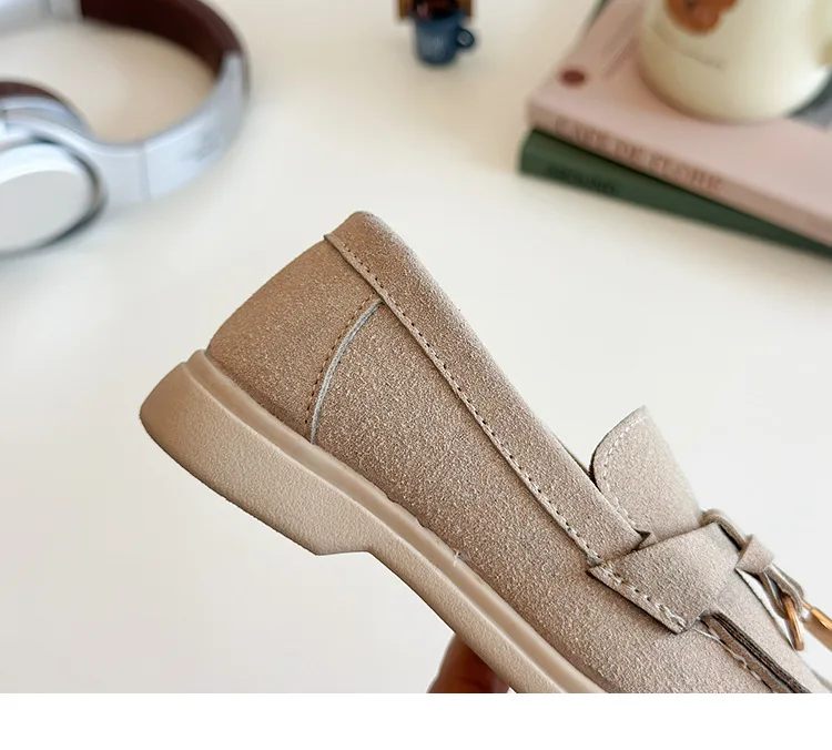 Children's Slip-On Loafers Retro British Style Casual Shoes Leather Shoes for Boys And Girls Breathable Rubber Sole Summer Shoes
