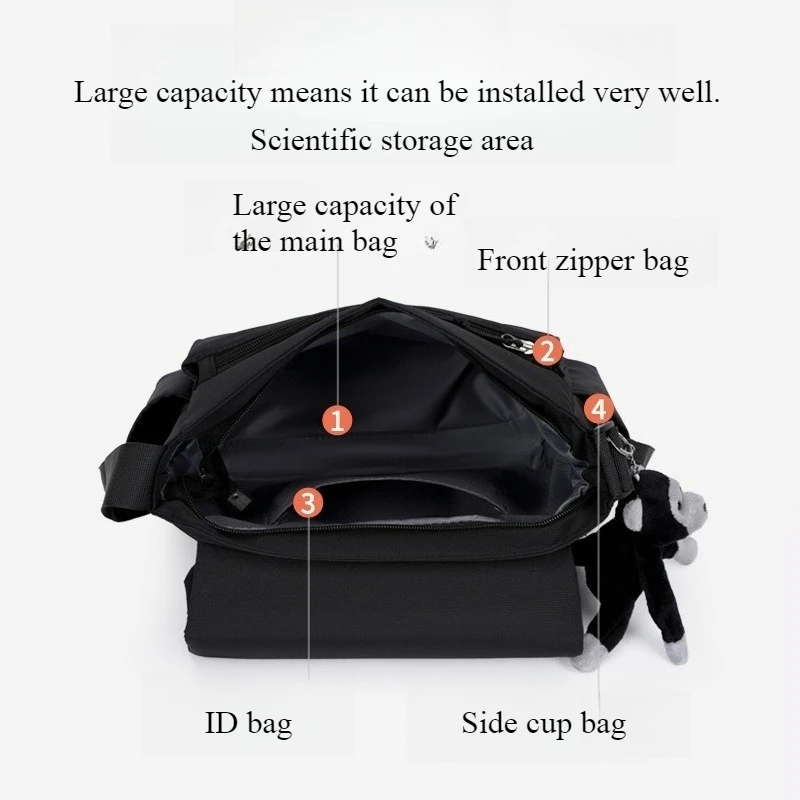 2025 New Men's crossbody bag shoulder bag practical large-capacity backpack men's bag commuter waterproof casual flat school bag