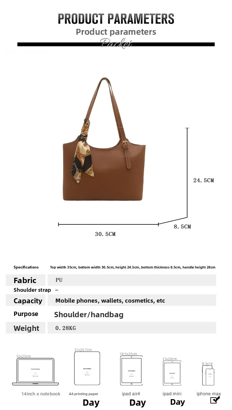 Fashion Stylish Silk Scarf Tote Bag, Spacious Capacity Shoulder Bags, Elegant Underarm Bag, Versatile Commute Handbag for Women