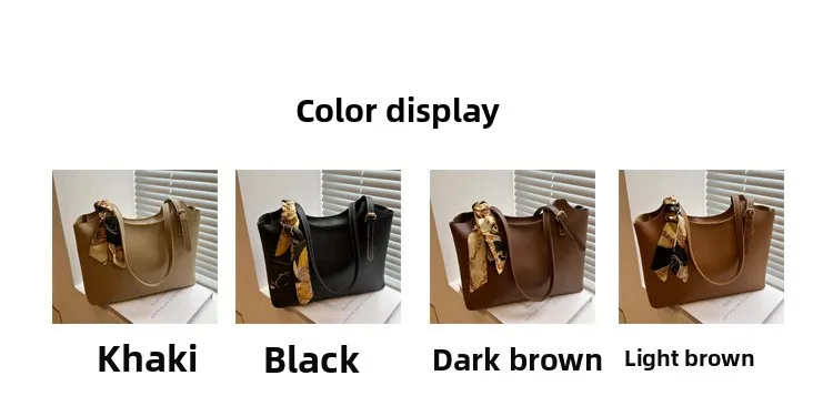 Fashion Stylish Silk Scarf Tote Bag, Spacious Capacity Shoulder Bags, Elegant Underarm Bag, Versatile Commute Handbag for Women