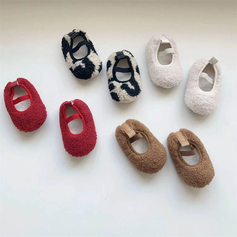 Baby Girls Boys Walking Shoes Autumn Winter Newborn Infant Casual Shoes Warm Plush Soft Soled Toddler Kids Shoes