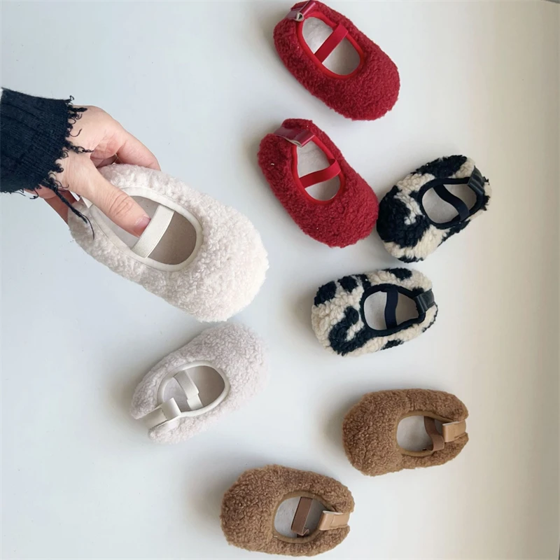 Baby Girls Boys Walking Shoes Autumn Winter Newborn Infant Casual Shoes Warm Plush Soft Soled Toddler Kids Shoes