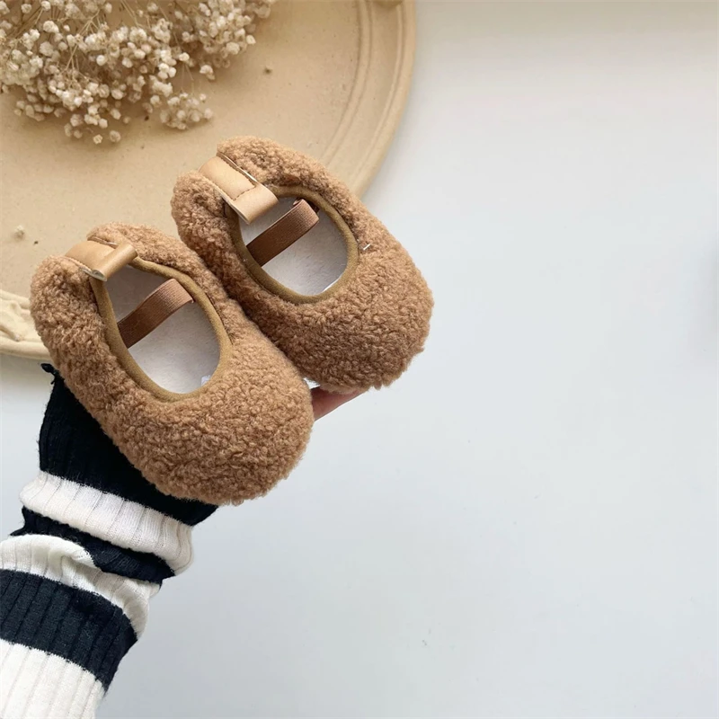 Baby Girls Boys Walking Shoes Autumn Winter Newborn Infant Casual Shoes Warm Plush Soft Soled Toddler Kids Shoes