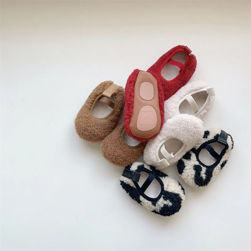 Baby Girls Boys Walking Shoes Autumn Winter Newborn Infant Casual Shoes Warm Plush Soft Soled Toddler Kids Shoes