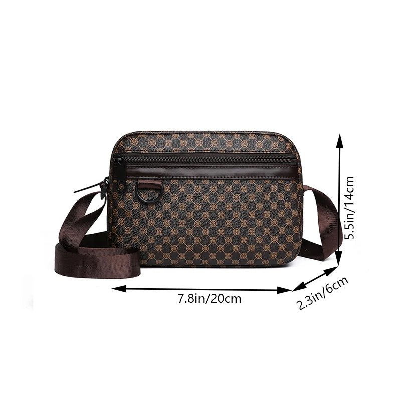 Stylish Patterned Men's Crossbody Bag for Daily Outings Compact Lightweight Versatile Casual Functional Travel Bag