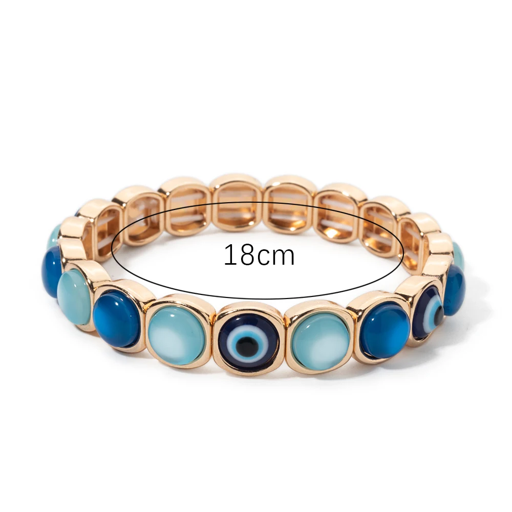 2024 New Design 10mm Enamel Bangle For WOMEN Gold Color Crystal Charm Elastic Bracelets Hand Accessory