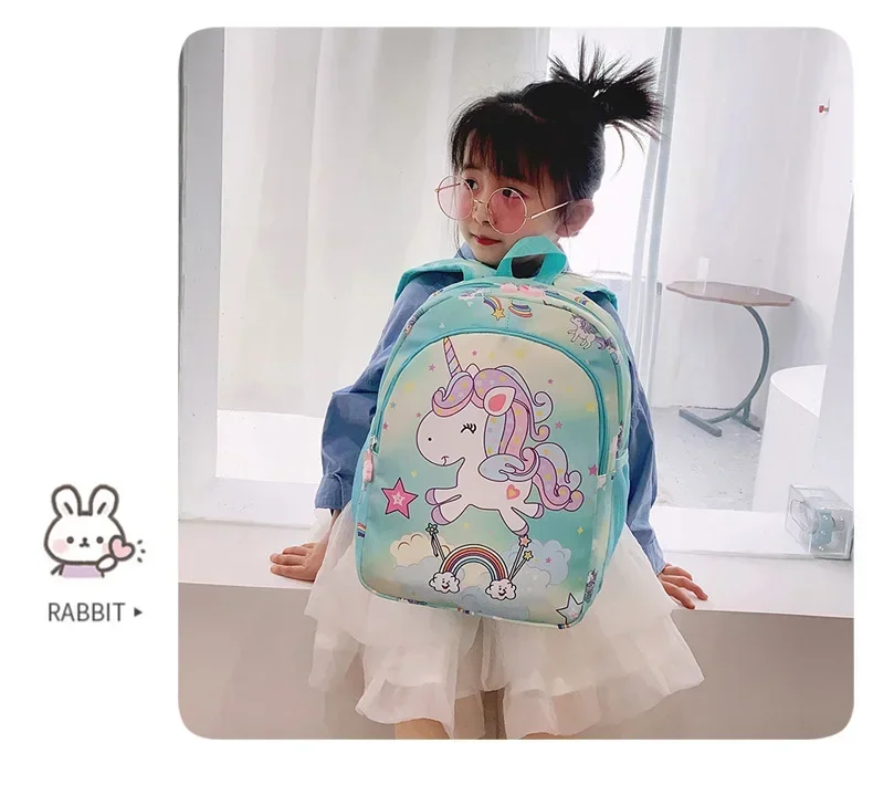 Kindergarten Students Schoolbag Cartoon Cute Unicorn Girl Backpack Fashion Foreign Trade Large Capacity Backpack