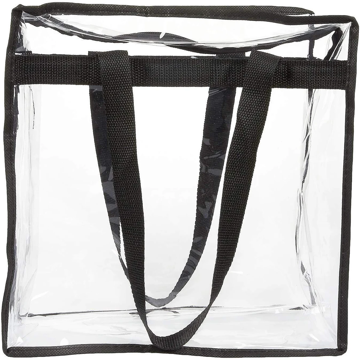 2Pcs Clear Tote Bags Large Capacity Transparent Shoulder Bag with Zipper Flexible Clear Lunch Bag Multipurpose Transparent Totes