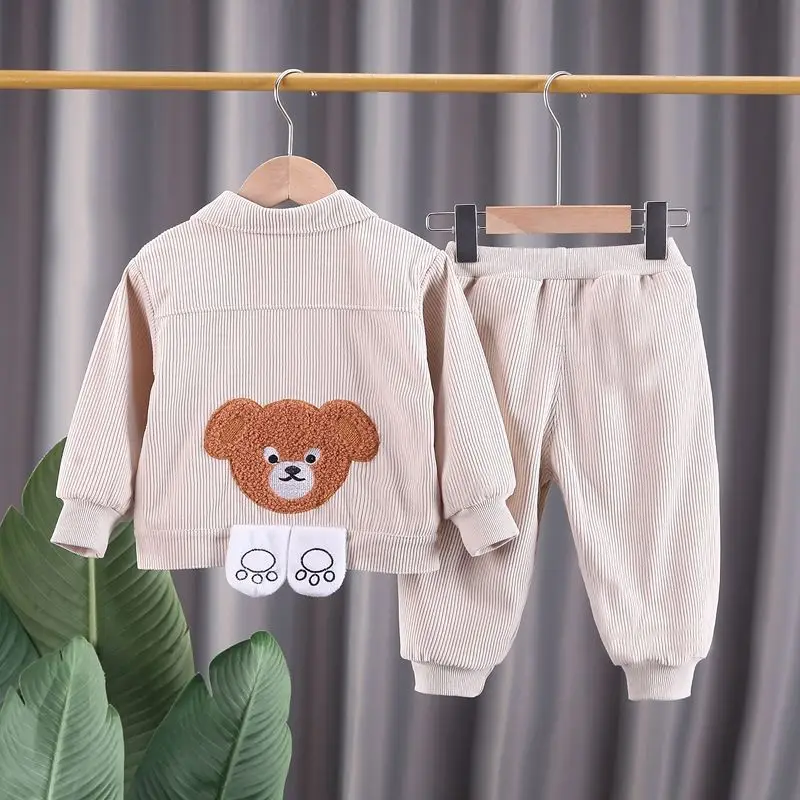 Baby Sets 2025 New Clothes Spring Autumn Leisure Set Coat+Pants Two Piece Set Boys Girls Jacket Fashion Korean Version Clothing