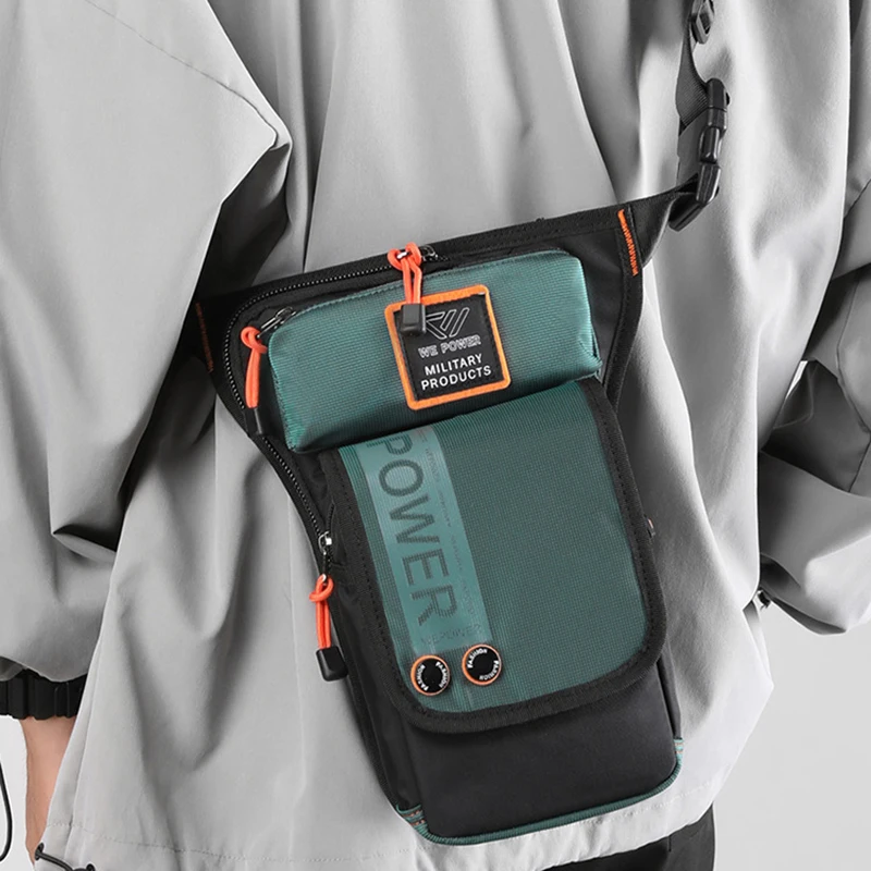 Men Leg Drop Bag Fanny Waist Pack for Motorcycle Rider Travel Military Nylon Male Crossbody Shoulder Belt Hip Bum Thigh Bags