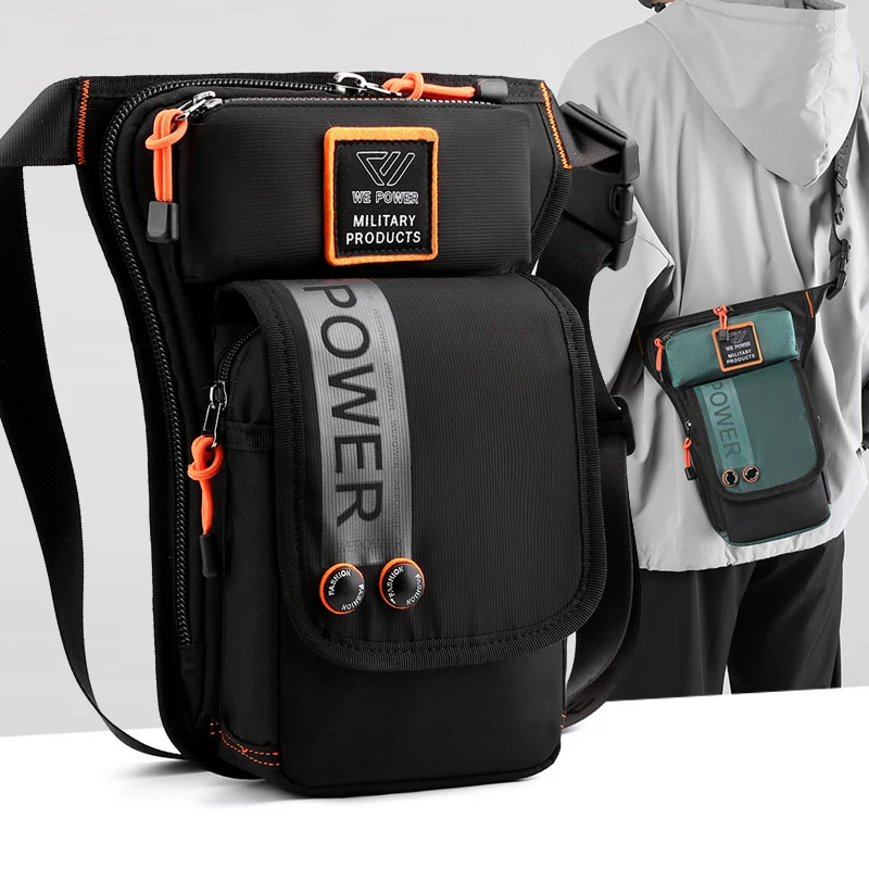 Men Leg Drop Bag Fanny Waist Pack for Motorcycle Rider Travel Military Nylon Male Crossbody Shoulder Belt Hip Bum Thigh Bags