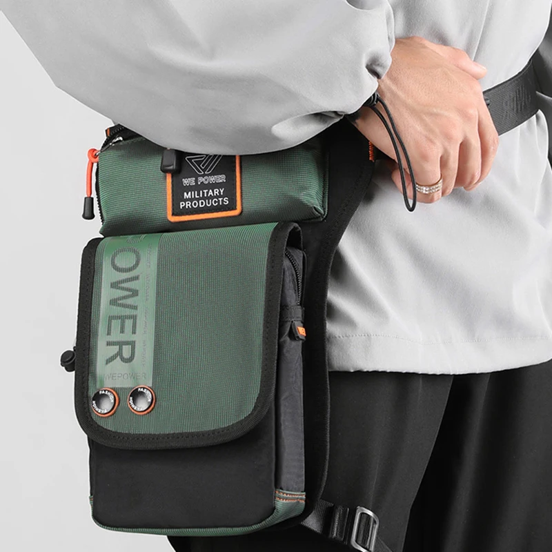 Men Leg Drop Bag Fanny Waist Pack for Motorcycle Rider Travel Military Nylon Male Crossbody Shoulder Belt Hip Bum Thigh Bags
