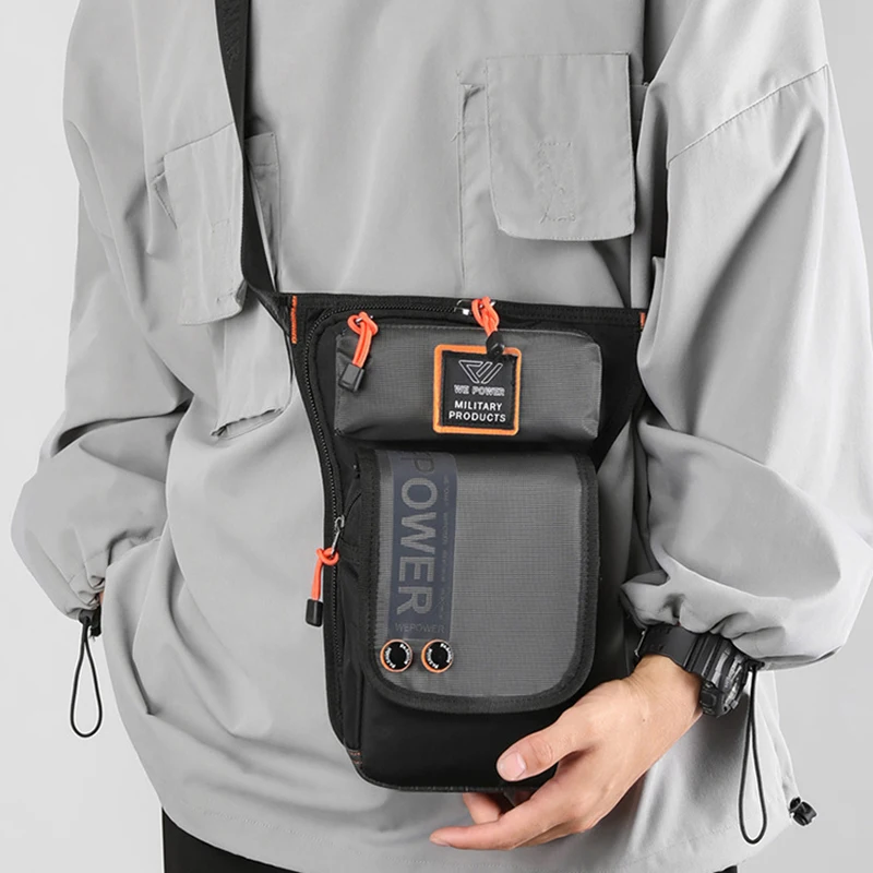 Men Leg Drop Bag Fanny Waist Pack for Motorcycle Rider Travel Military Nylon Male Crossbody Shoulder Belt Hip Bum Thigh Bags