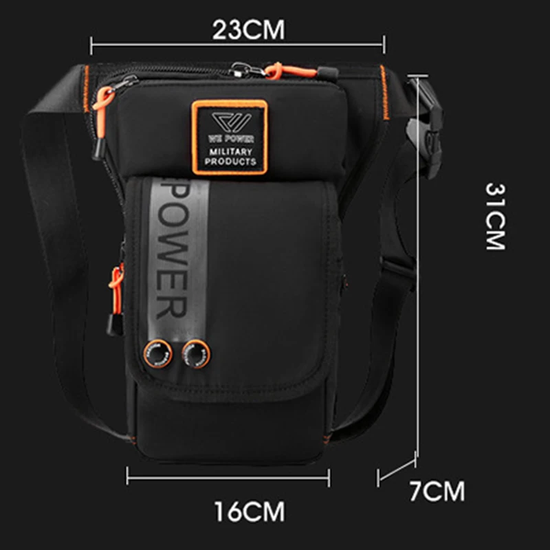 Men Leg Drop Bag Fanny Waist Pack for Motorcycle Rider Travel Military Nylon Male Crossbody Shoulder Belt Hip Bum Thigh Bags