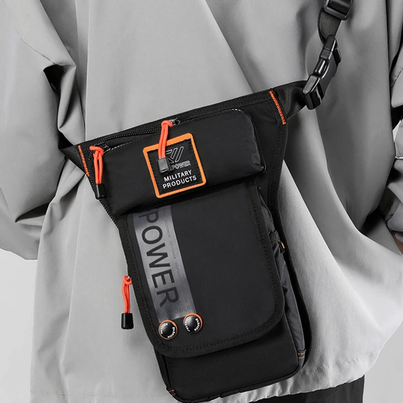 Men Leg Drop Bag Fanny Waist Pack for Motorcycle Rider Travel Military Nylon Male Crossbody Shoulder Belt Hip Bum Thigh Bags