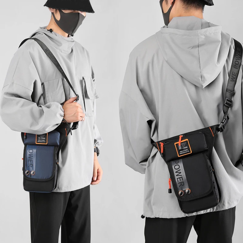 Men Leg Drop Bag Fanny Waist Pack for Motorcycle Rider Travel Military Nylon Male Crossbody Shoulder Belt Hip Bum Thigh Bags
