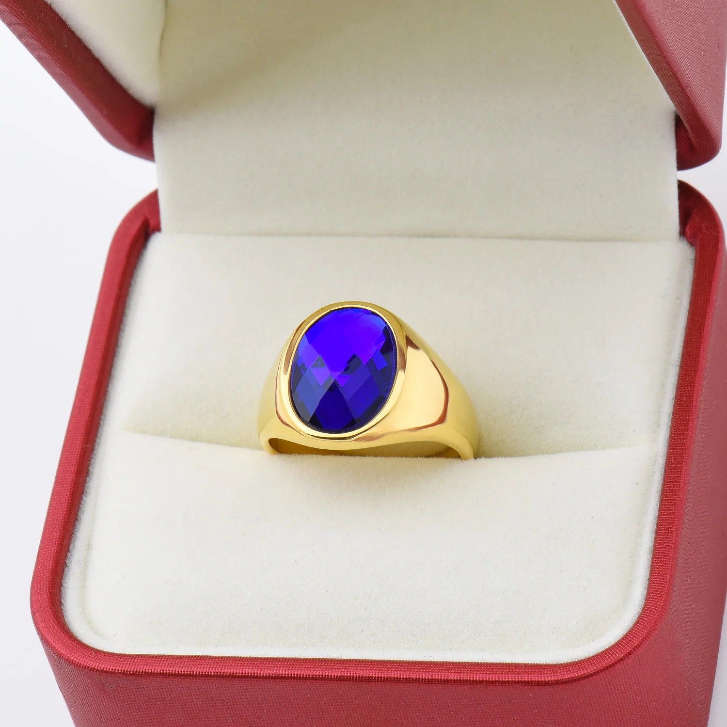 R3326 1pc Minimalist Men's/Women Gem style Wedding Titanium steel Golden ring,Fashion Men's 316LStainless steel Rings Party Tr