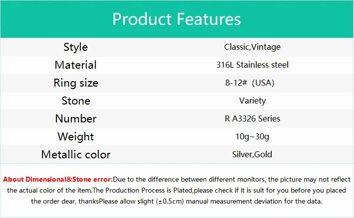 R3326 1pc Minimalist Men's/Women Gem style Wedding Titanium steel Golden ring,Fashion Men's 316LStainless steel Rings Party Tr