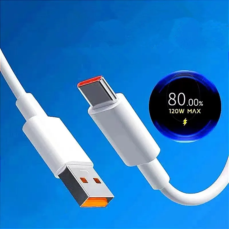 120W Super Fast Mi Turbo Charge USB Type C Charger Cable For Xiaomi 14 13 12 11Ultra Redmi Note 10 POCO USB-C Quick Line