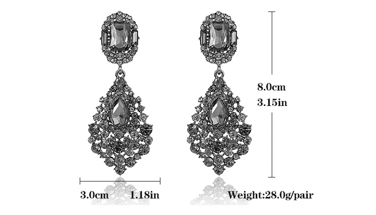 Luxury Jewelry Accessories Wholesale Elegant Long Champagne Crystal Rhinestone Chandelier Drop Statement Earrings for Women