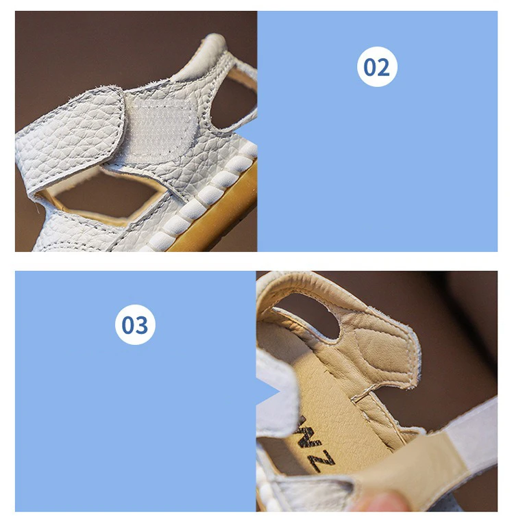 Summer Baby Girls Boys Sandals Infant Toddler Shoes Children Genuine Leather Casual Sandals Non-slip Soft Sole Kids Beach Shoes