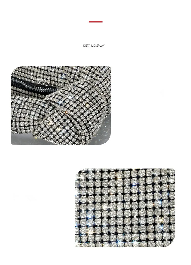 Handle Rhinestones Knot Evening Bags Silver Crystal Top Handle Bag for Women Purses and Handbags Luxury Designer Handbag Tote