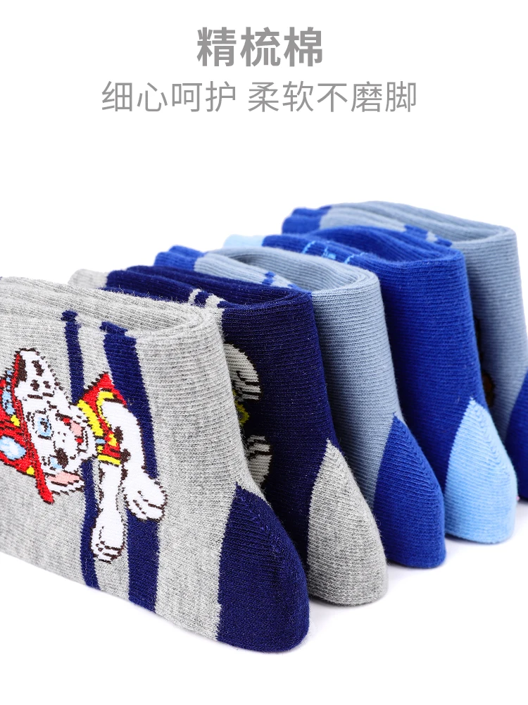 5Pairs Genuine Paw Patrol Baby Socks Cotton Spring Autumn Cartoon Animal Children's Sock Girls Boys Toddler Kids Socks Age 2-8Y