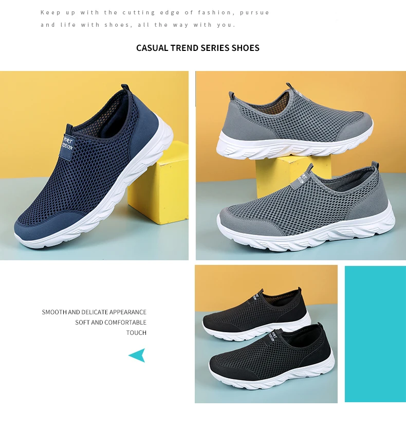 Men's Sneakers Breathable Men Casual Shoes Outdoor Male Slip On Loafers Walking Sneakers Tennis For Men