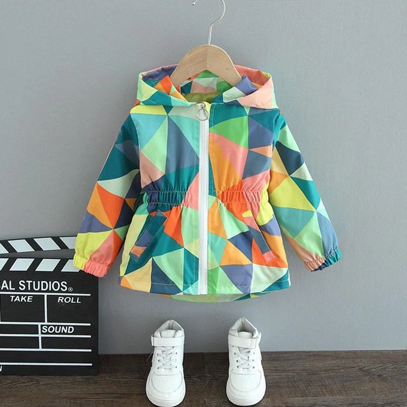 New Rabbit Girls Jacket Spring Autumn Hooded Zipper Baby Windbreaker Coat Birthday Gifts Children's Clothing 1 2 3 4 5 6 Years