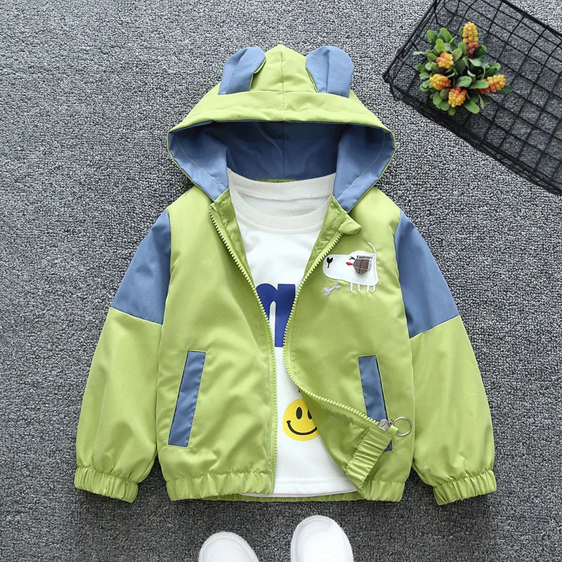 New Rabbit Girls Jacket Spring Autumn Hooded Zipper Baby Windbreaker Coat Birthday Gifts Children's Clothing 1 2 3 4 5 6 Years