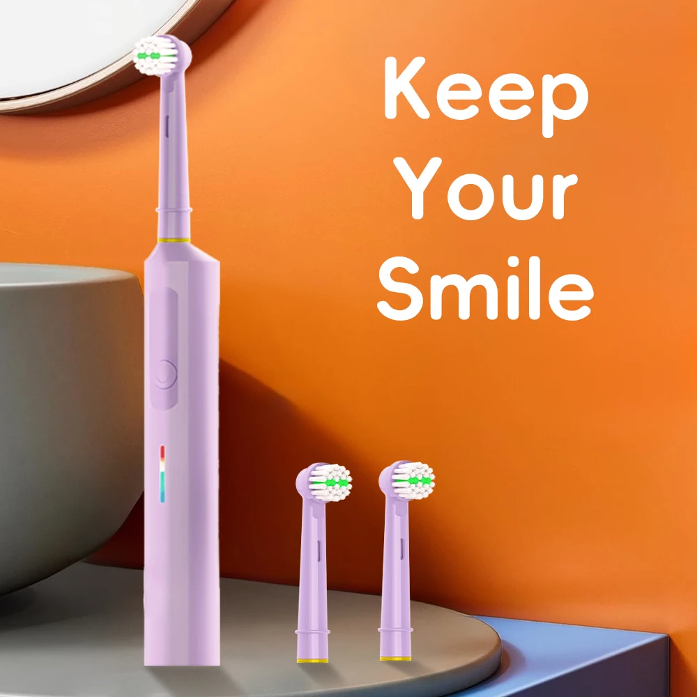 Intelligent Rotating Electric Toothbrush, Rechargeable Rotary Toothbrushes Compatible with Oral B Braun Replacement Brush Heads