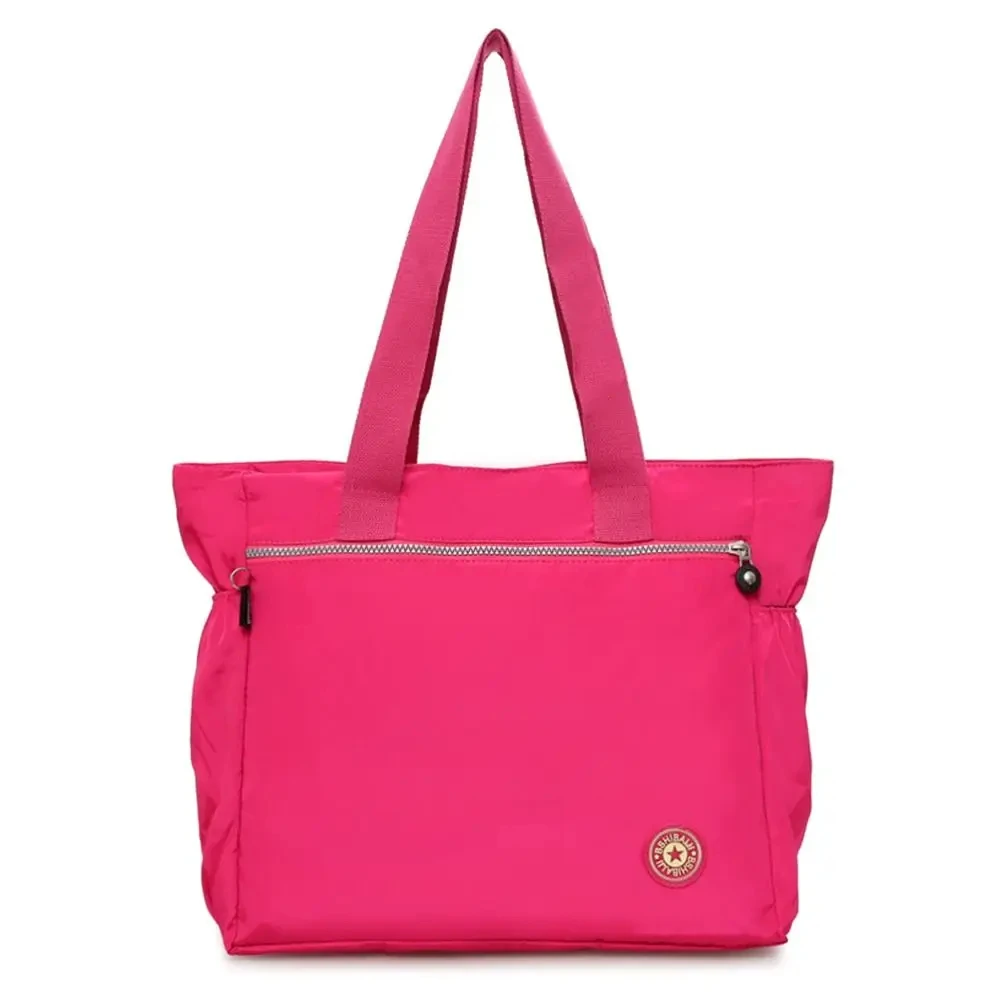 Super Big Bag ! Solid Color Women Tote Bag Fashion Large Capacity Handbag Shoulder Bag Nylon Ladies Purse Pouch Shopping Bag