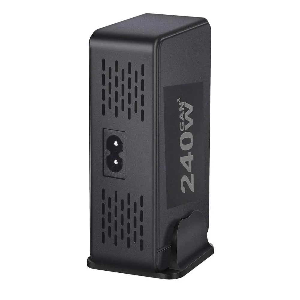 268W 240W Desktop GaN Quick PD Charger 8 Ports USB Type C USA EU AUS UK Plug Adapter Mobile Phone Laptop PC Charging Dock Stand