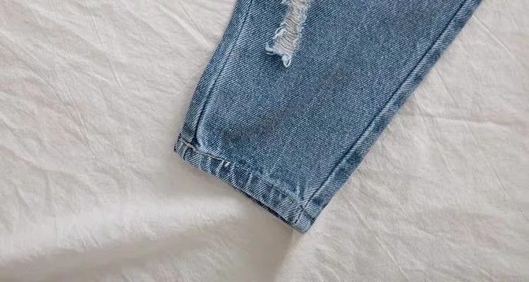 0-6 Year Old Boys Jeans Infant Set Children Girls Denim Ripped Jeans Korean Fashion Kids Trousers Toddler Casual Loose Pants