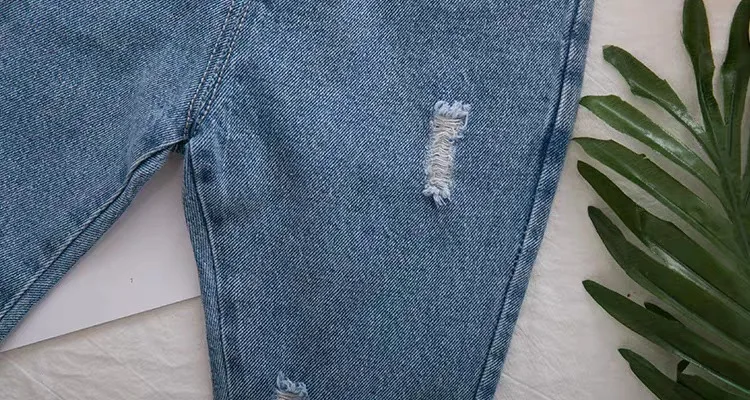 0-6 Year Old Boys Jeans Infant Set Children Girls Denim Ripped Jeans Korean Fashion Kids Trousers Toddler Casual Loose Pants