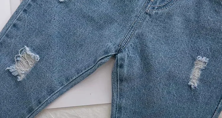 0-6 Year Old Boys Jeans Infant Set Children Girls Denim Ripped Jeans Korean Fashion Kids Trousers Toddler Casual Loose Pants