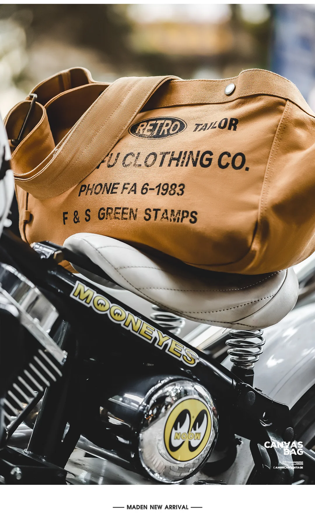 Maden Vintage Large-capacity Magnetic Buckle Crossbody Newsboy Bag Letter Design Canvas Motorcycle Computer Tote Messenger Bags