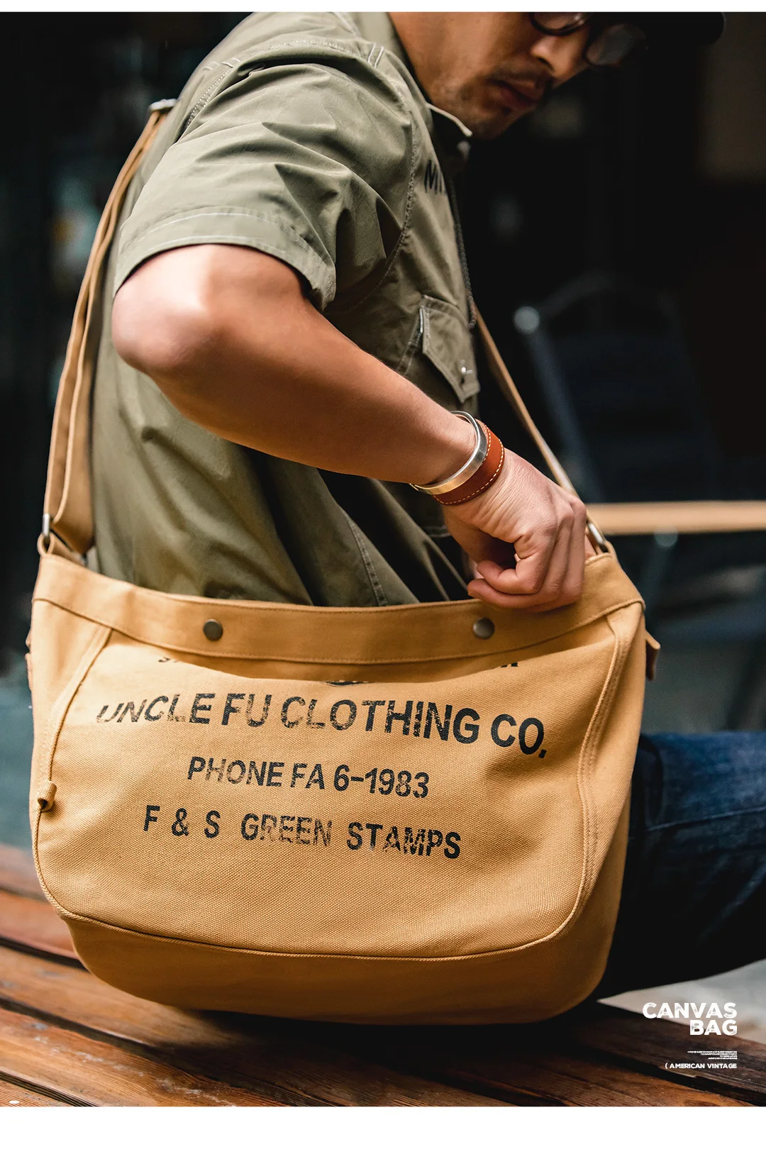 Maden Vintage Large-capacity Magnetic Buckle Crossbody Newsboy Bag Letter Design Canvas Motorcycle Computer Tote Messenger Bags
