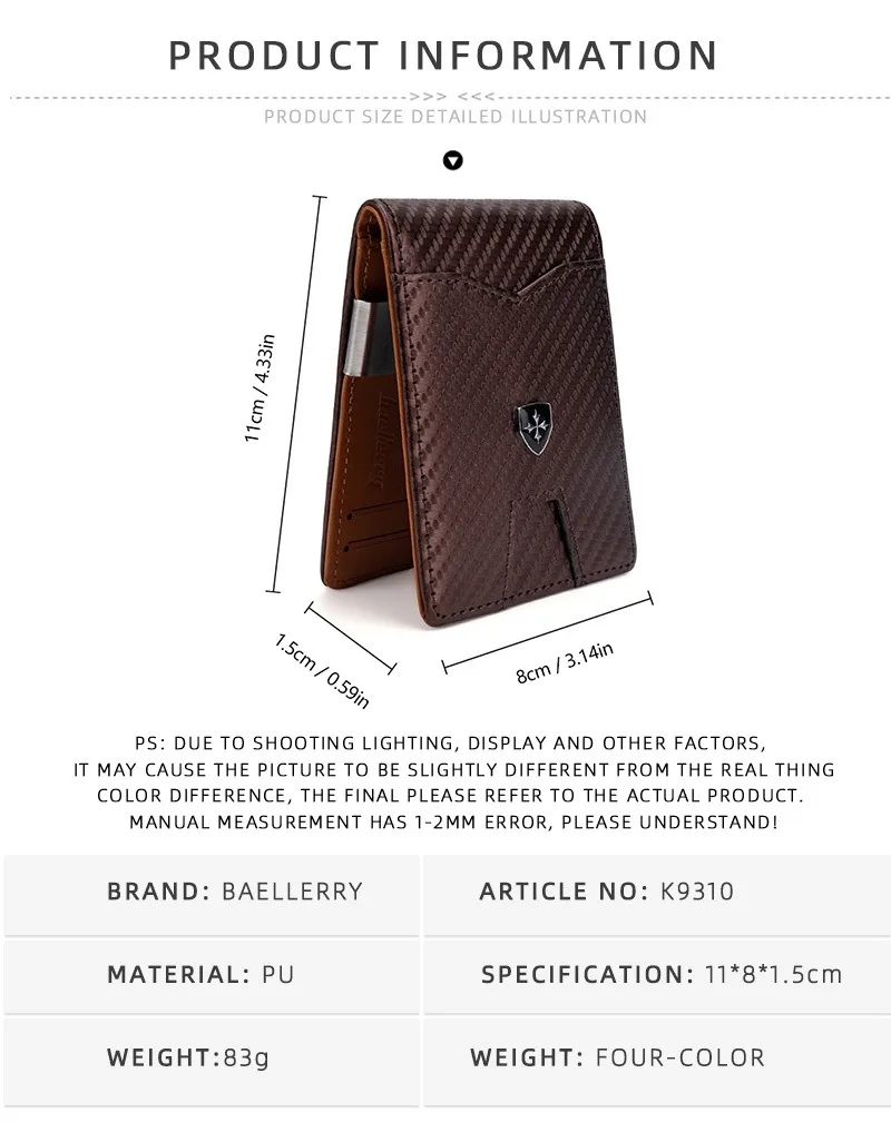 Rfid Carbon Fiber Luxury Men Wallets Money Bag Slim Thin Man Card Holder Wallet for Men Small Short Purse credit card holder