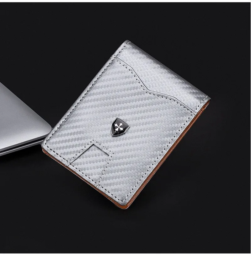 Rfid Carbon Fiber Luxury Men Wallets Money Bag Slim Thin Man Card Holder Wallet for Men Small Short Purse credit card holder