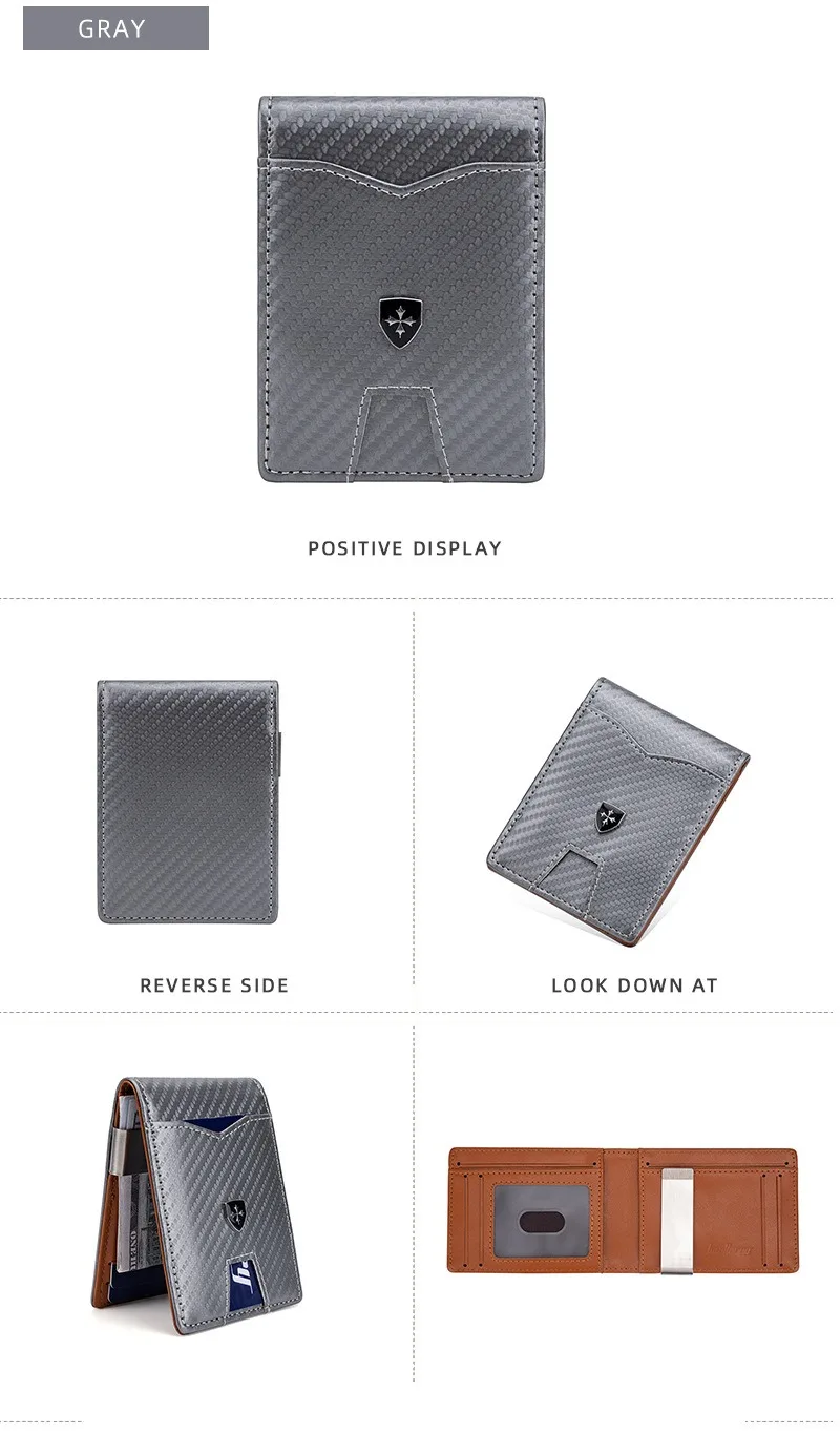 Rfid Carbon Fiber Luxury Men Wallets Money Bag Slim Thin Man Card Holder Wallet for Men Small Short Purse credit card holder