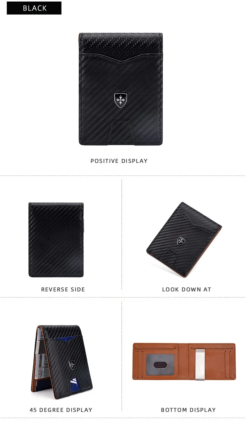 Rfid Carbon Fiber Luxury Men Wallets Money Bag Slim Thin Man Card Holder Wallet for Men Small Short Purse credit card holder
