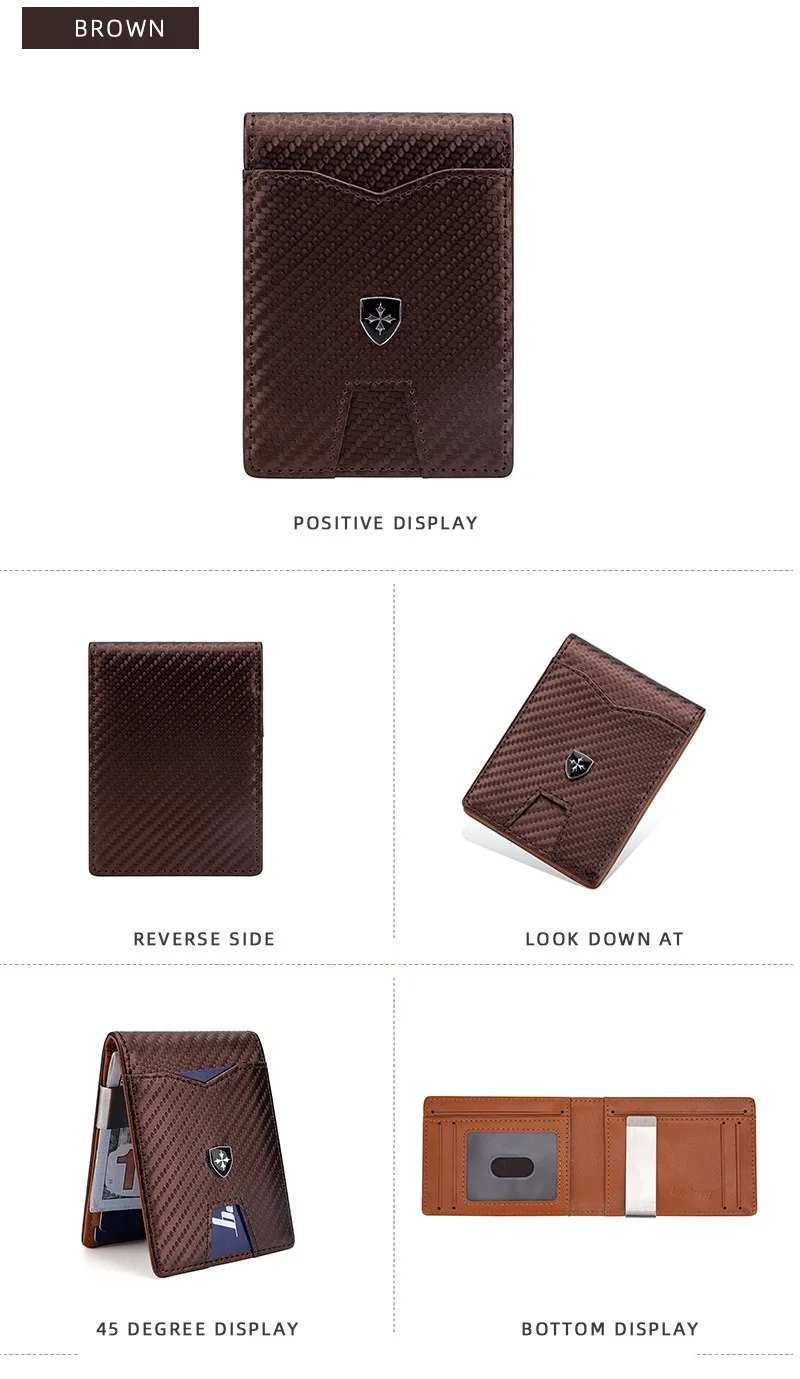 Rfid Carbon Fiber Luxury Men Wallets Money Bag Slim Thin Man Card Holder Wallet for Men Small Short Purse credit card holder