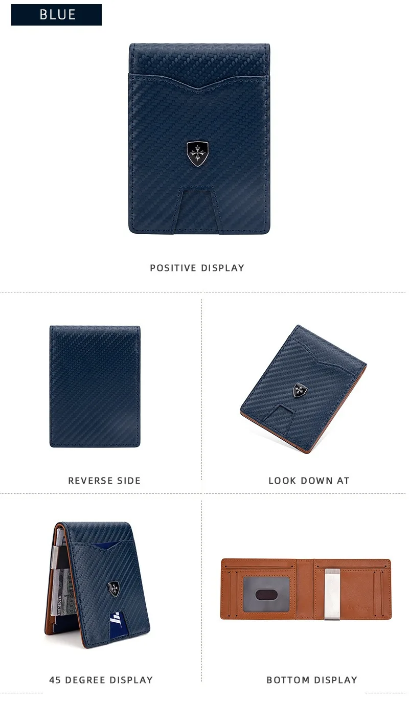 Rfid Carbon Fiber Luxury Men Wallets Money Bag Slim Thin Man Card Holder Wallet for Men Small Short Purse credit card holder