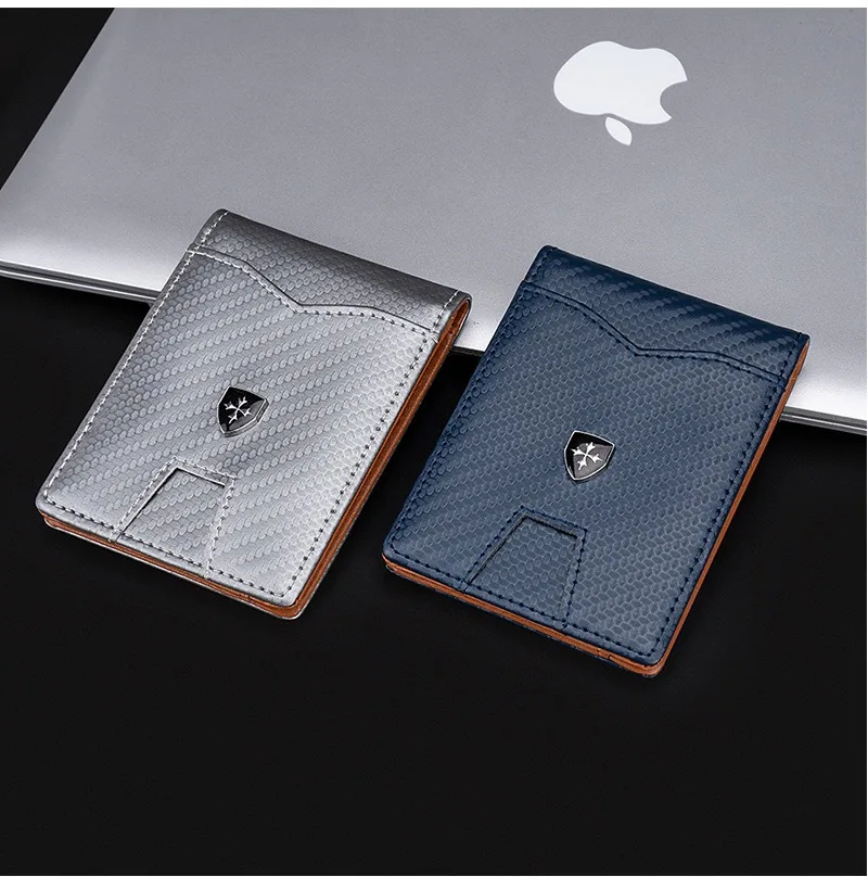 Rfid Carbon Fiber Luxury Men Wallets Money Bag Slim Thin Man Card Holder Wallet for Men Small Short Purse credit card holder