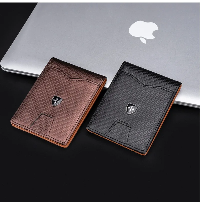 Rfid Carbon Fiber Luxury Men Wallets Money Bag Slim Thin Man Card Holder Wallet for Men Small Short Purse credit card holder