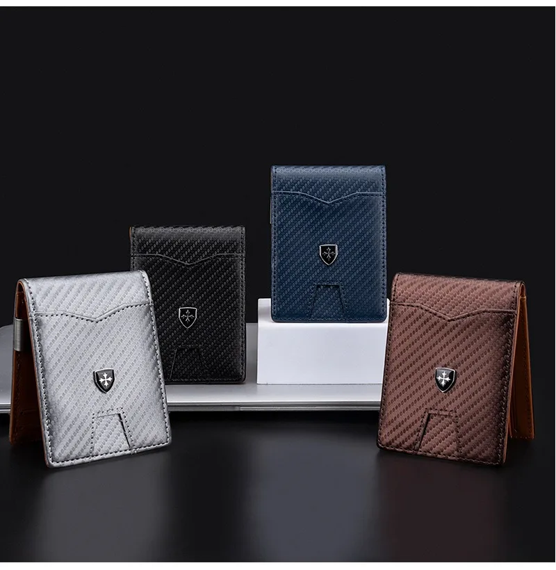 Rfid Carbon Fiber Luxury Men Wallets Money Bag Slim Thin Man Card Holder Wallet for Men Small Short Purse credit card holder